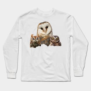 Scops owl, Little Owl and Owl Long Sleeve T-Shirt